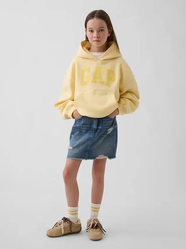 Vintagesoft-hoodie i avslappnad passform för barn