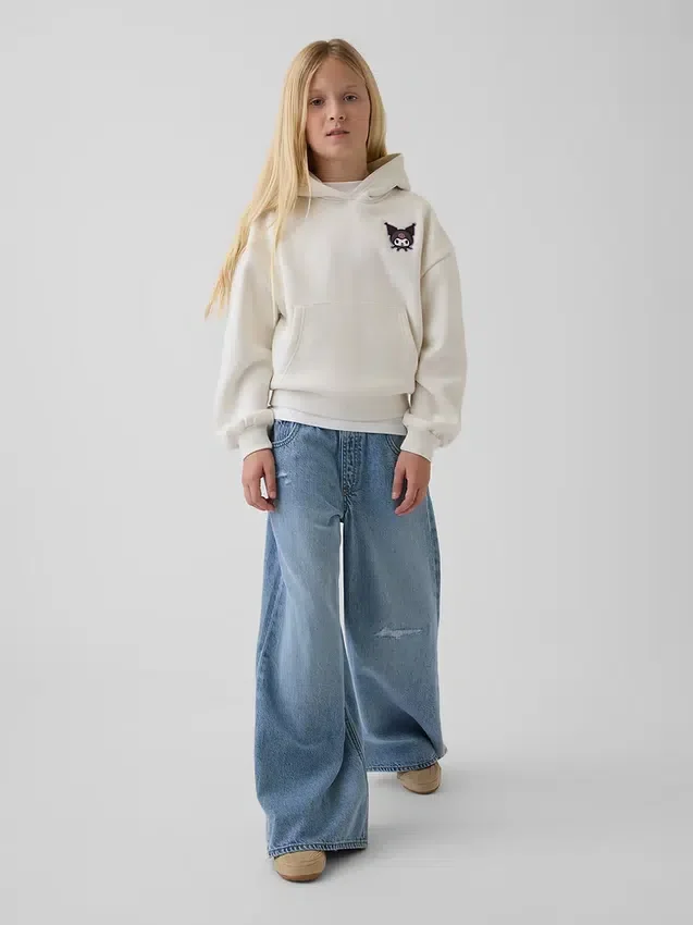 Vintagesoft-hoodie i avslappnad passform för barn