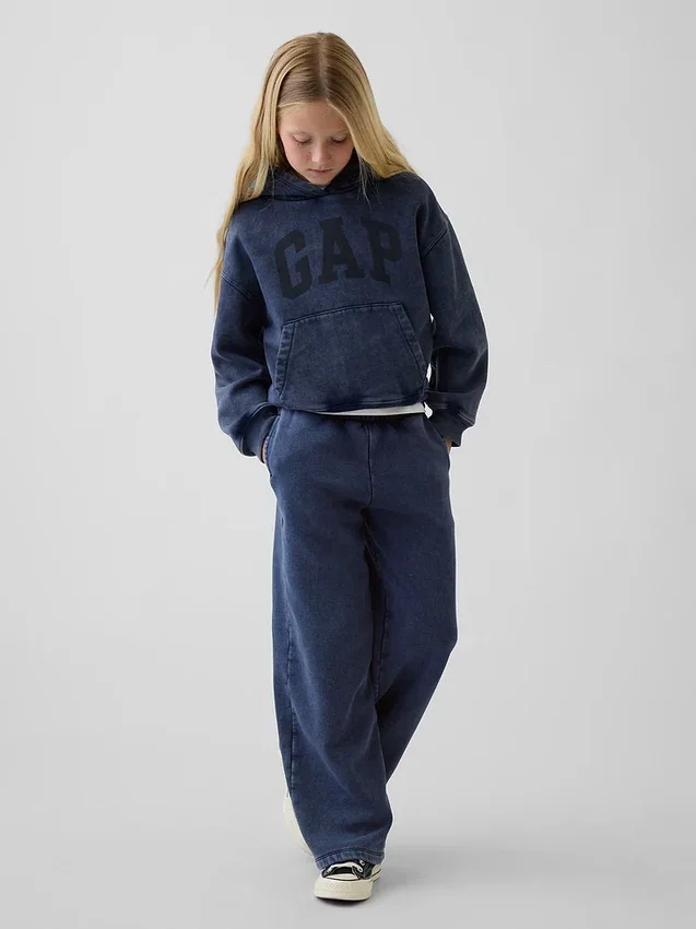 Vintagesoft-hoodie i avslappnad passform för barn