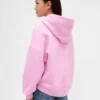 Vintagesoft-hoodie i barnstorlek med överdimensionerat hjärtmärke