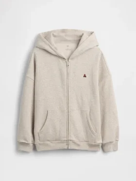 Vintagesoft-hoodie i oversize-modell med dragkedja för barn