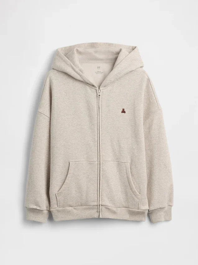Vintagesoft-hoodie i oversize-modell med dragkedja för barn