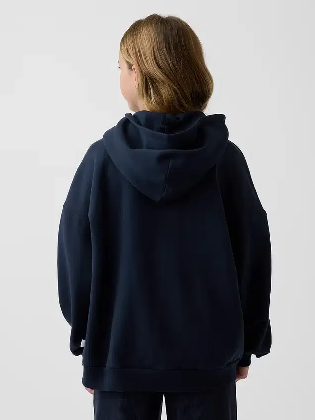 Vintagesoft-hoodie i oversize-modell med dragkedja för barn