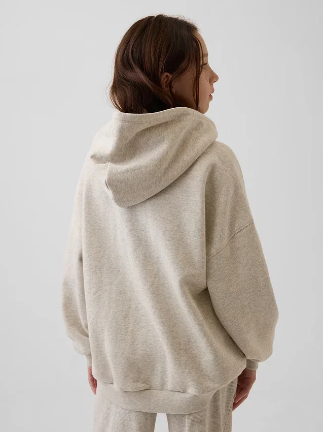 Vintagesoft-hoodie i oversize-modell med dragkedja för barn