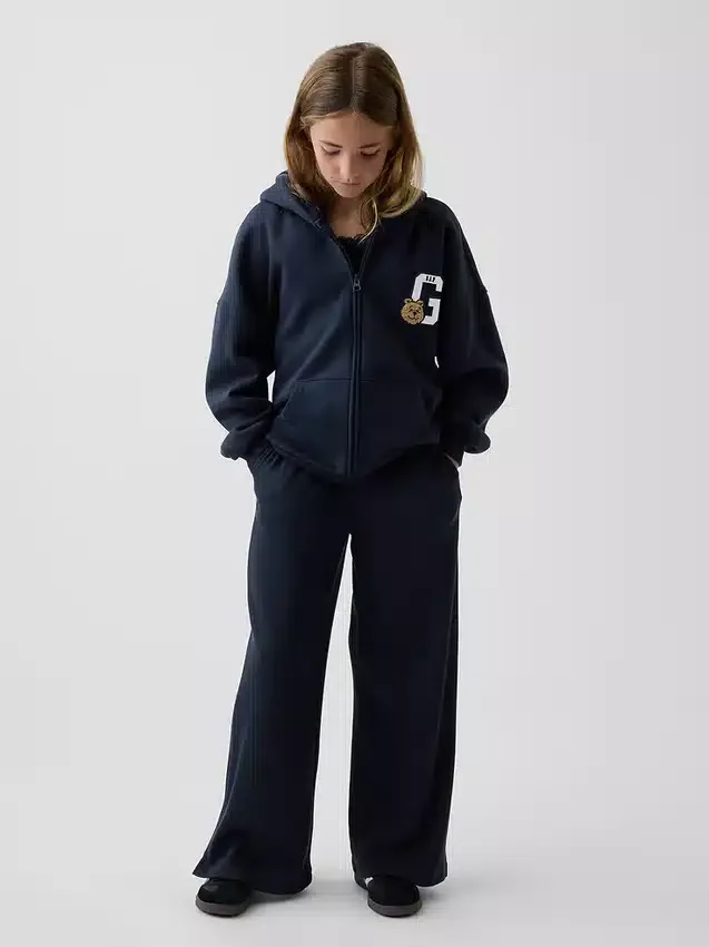 Vintagesoft-hoodie i oversize-modell med dragkedja för barn