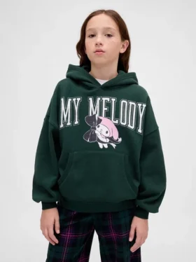 Vintagesoft-hoodie i oversize-modell med Hello Kitty-motiv för barn