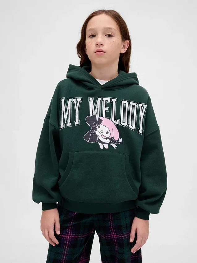 Vintagesoft-hoodie i oversize-modell med Hello Kitty-motiv för barn