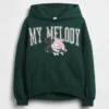 Vintagesoft-hoodie i oversize-modell med Hello Kitty-motiv för barn