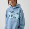 Vintagesoft-hoodie med avslappnad passform och tryck för barn