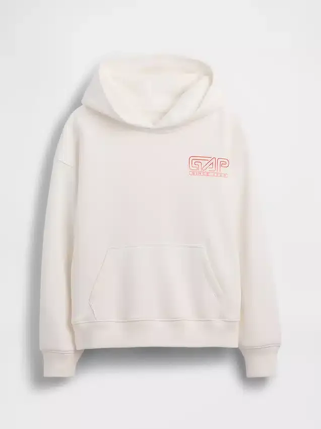 Vintagesoft-hoodie med avslappnad passform och tryck för barn