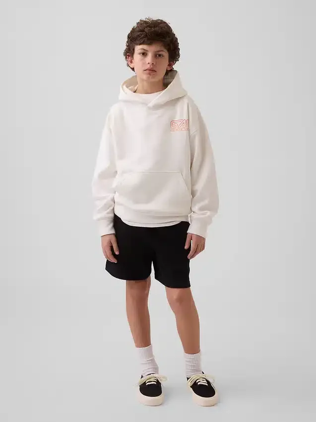 Vintagesoft-hoodie med avslappnad passform och tryck för barn