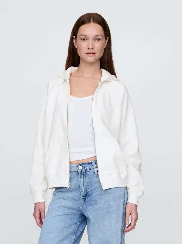 Vintagesoft-hoodie med dragkedja