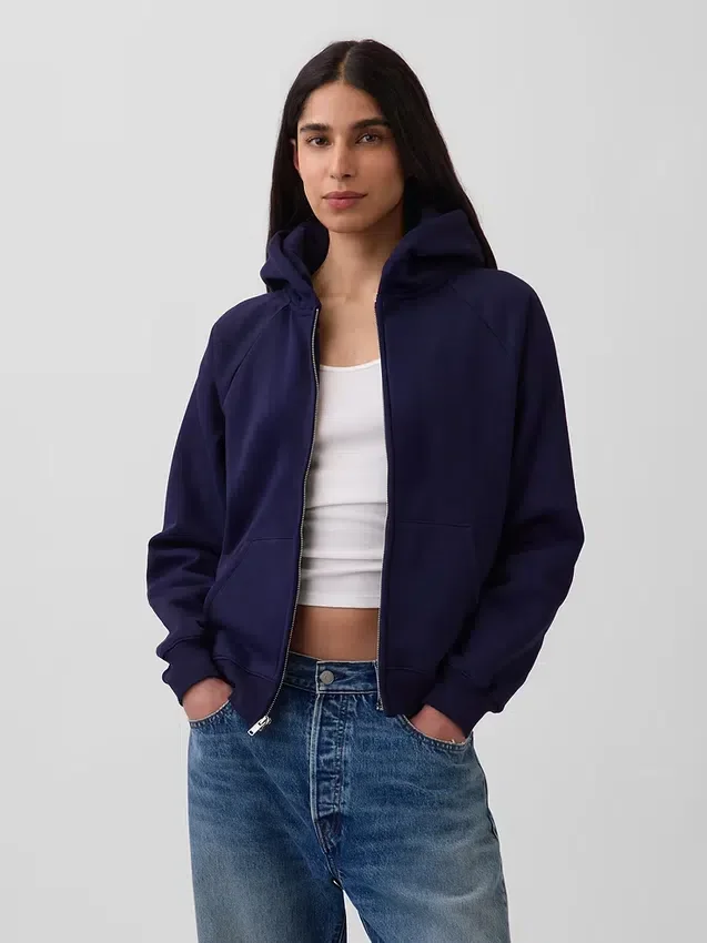 Vintagesoft-hoodie med dragkedja