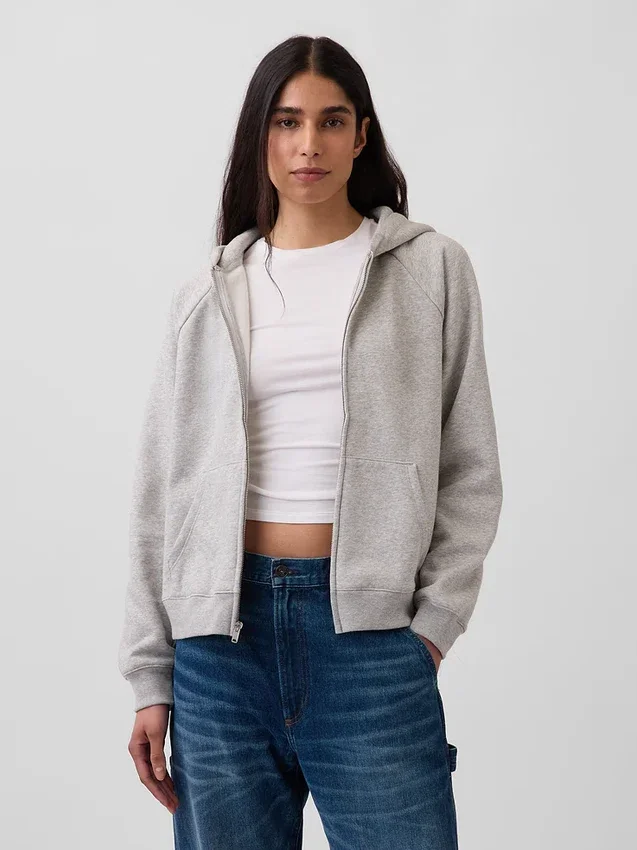 Vintagesoft-hoodie med dragkedja