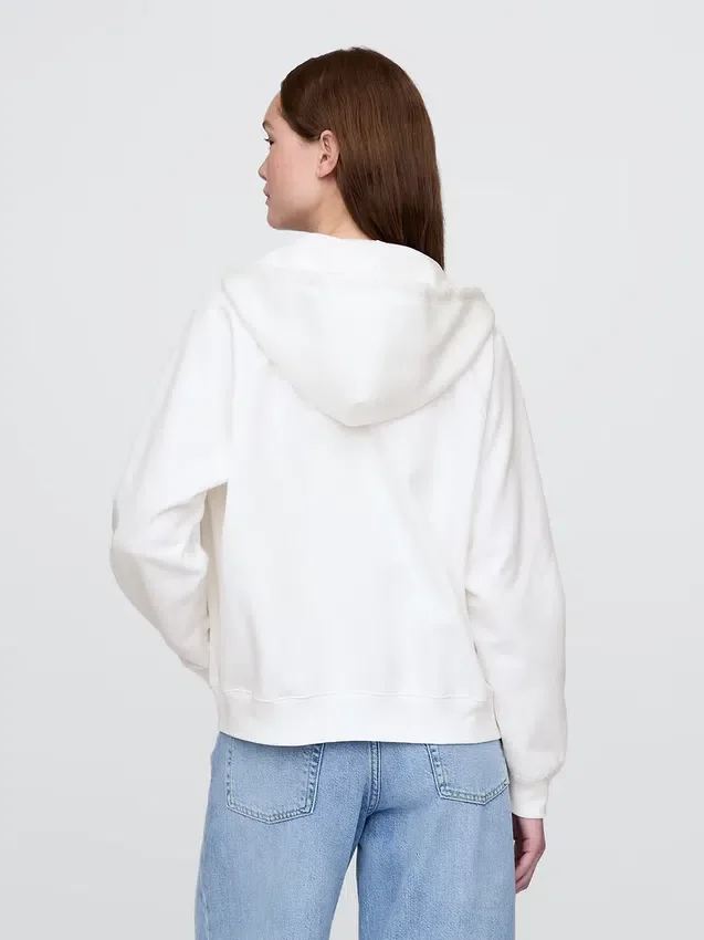 Vintagesoft-hoodie med dragkedja