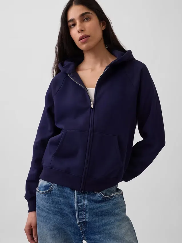 Vintagesoft-hoodie med dragkedja