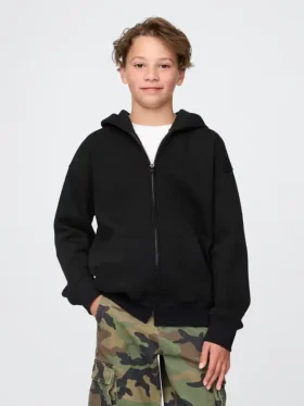 Vintagesoft-hoodie med dragkedja för barn