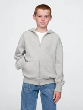 Vintagesoft-hoodie med dragkedja för barn
