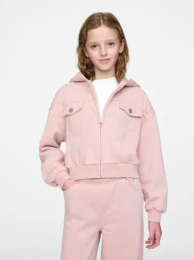 Vintagesoft-hoodie med dragkedja för barn