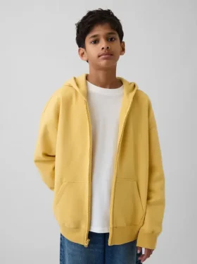 Vintagesoft-hoodie med dragkedja för barn