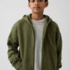 Vintagesoft-hoodie med dragkedja för barn