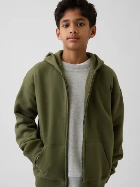Vintagesoft-hoodie med dragkedja för barn