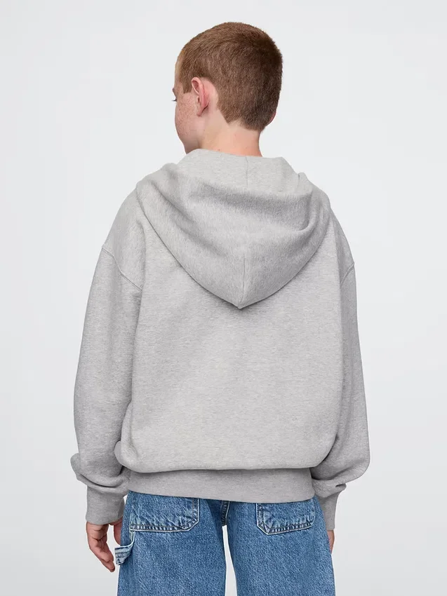 Vintagesoft-hoodie med dragkedja för barn