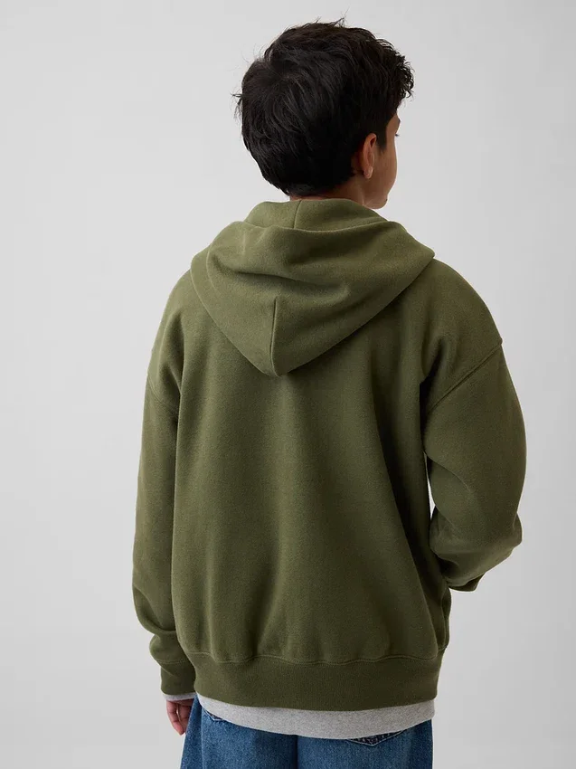 Vintagesoft-hoodie med dragkedja för barn
