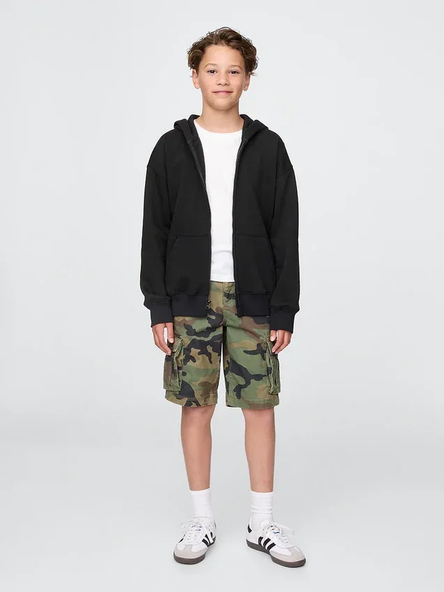 Vintagesoft-hoodie med dragkedja för barn
