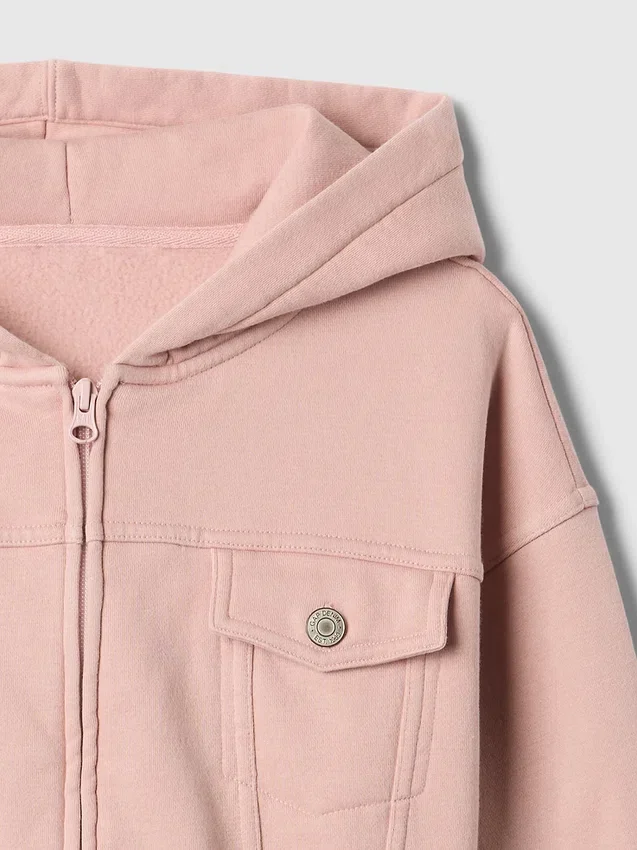 Vintagesoft-hoodie med dragkedja för barn