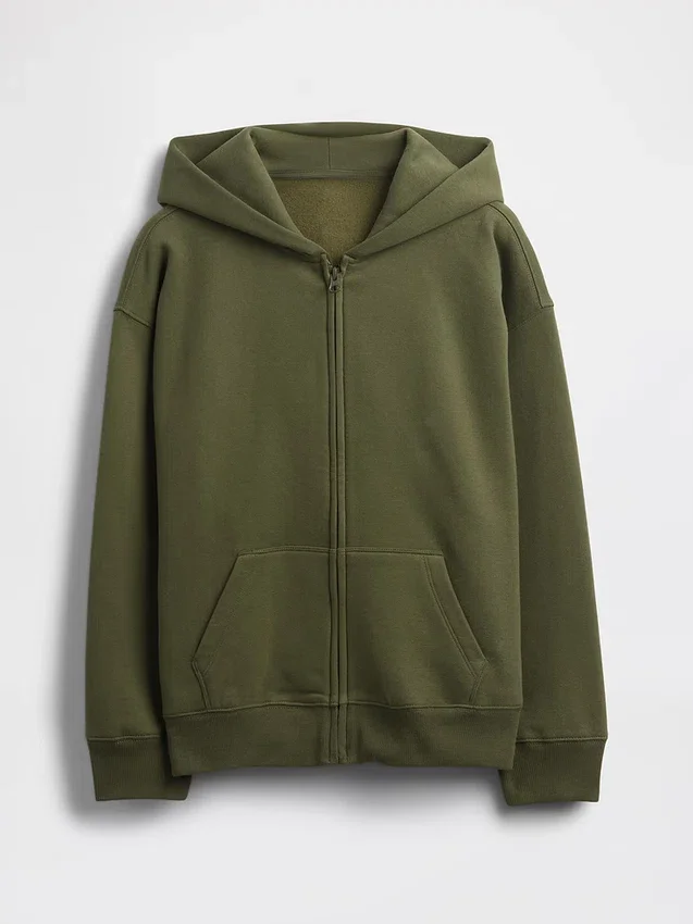 Vintagesoft-hoodie med dragkedja för barn