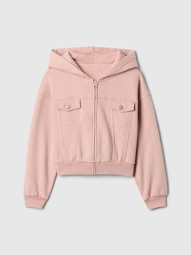 Vintagesoft-hoodie med dragkedja för barn