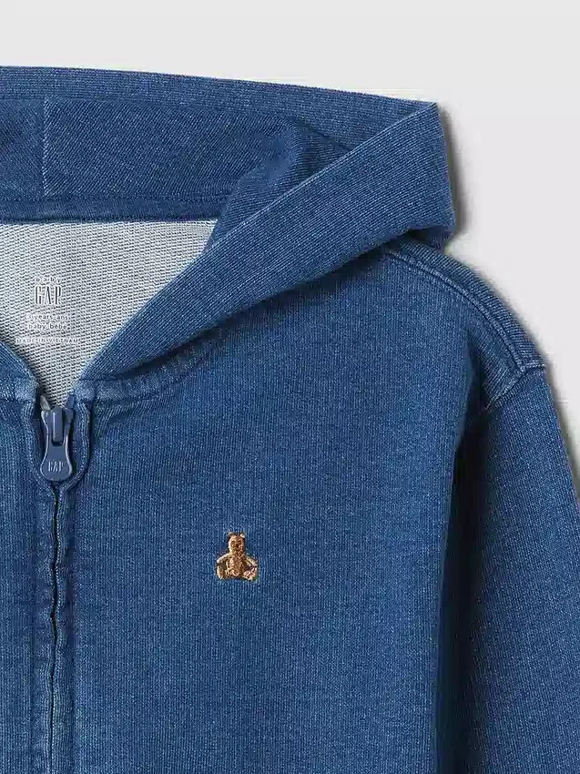 Vintagesoft-hoodie med dragkedja i avslappnad passform för Baby & Småbarn