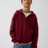 Vintagesoft-hoodie med dragkedja i avslappnad passform för barn