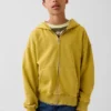 Vintagesoft-hoodie med dragkedja i avslappnad passform för barn