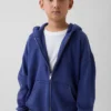 Vintagesoft-hoodie med dragkedja i avslappnad passform för barn