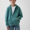 Vintagesoft-hoodie med dragkedja i avslappnad passform för barn