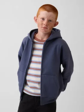Vintagesoft-hoodie med dragkedja i avslappnad passform för barn