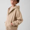 Vintagesoft-hoodie med dragkedja i avslappnad passform för barn