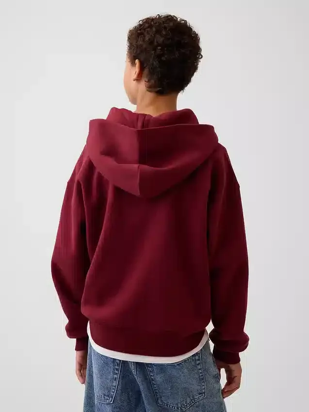 Vintagesoft-hoodie med dragkedja i avslappnad passform för barn