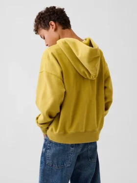 Vintagesoft-hoodie med dragkedja i avslappnad passform för barn