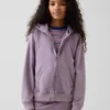 Vintagesoft-hoodie med dragkedja i avslappnad passform för barn