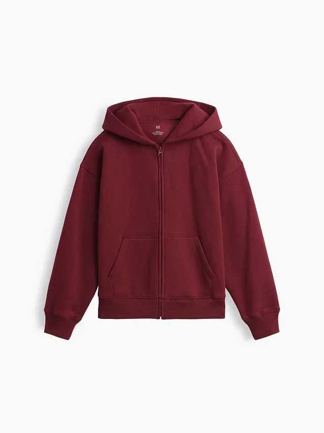 Vintagesoft-hoodie med dragkedja i avslappnad passform för barn