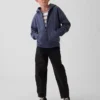 Vintagesoft-hoodie med dragkedja i avslappnad passform för barn