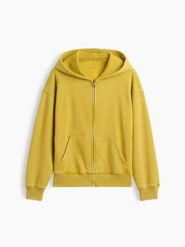 Vintagesoft-hoodie med dragkedja i avslappnad passform för barn