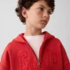 Vintagesoft-hoodie med dragkedja och avslappnad passform för barn