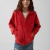 Vintagesoft-hoodie med dragkedja och avslappnad passform för barn