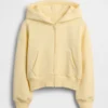 Vintagesoft-hoodie med dragkedja och spetskant för barn