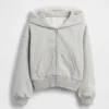 Vintagesoft-hoodie med dragkedja och spetskant för barn
