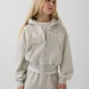 Vintagesoft-hoodie med dragkedja och överdimensionerad logotyp för barn